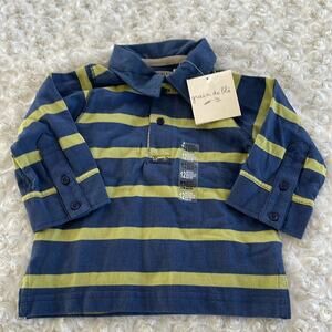 Grain De Blé Baby Boy’s Long Sleeve  T-Shirt  Blue Green Size 12m